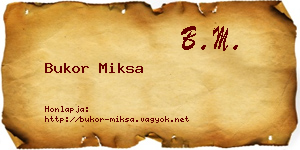 Bukor Miksa névjegykártya